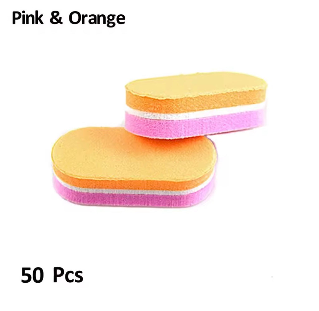 Mini Nail Buffer Block 100/180 Grit 50Pcs  • Pink & Purple